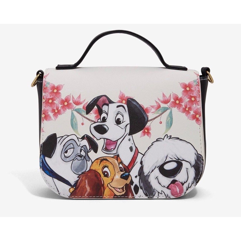 Loungefly Disney‎ Dogs Mini Crossbody Bag Pongo Percy Lady Max Floral Print